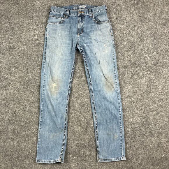 Carhartt Jeans Mens Size 30x32 Blue Relaxed Fit Workwear Distressed Straight - Picture 1 of 11